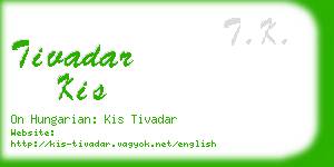 tivadar kis business card